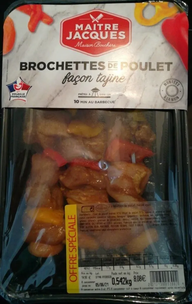 Brochettes de poulet façon tajine