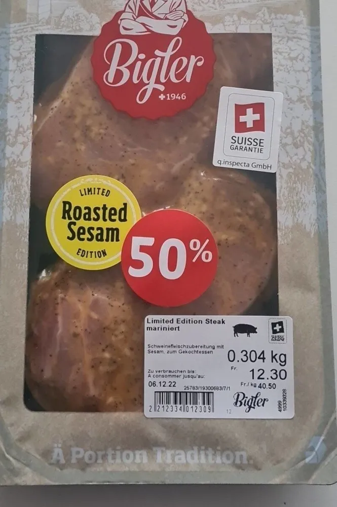 Steak mariniert