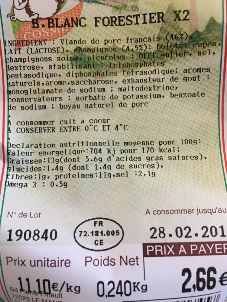 Boudin blanc forestier