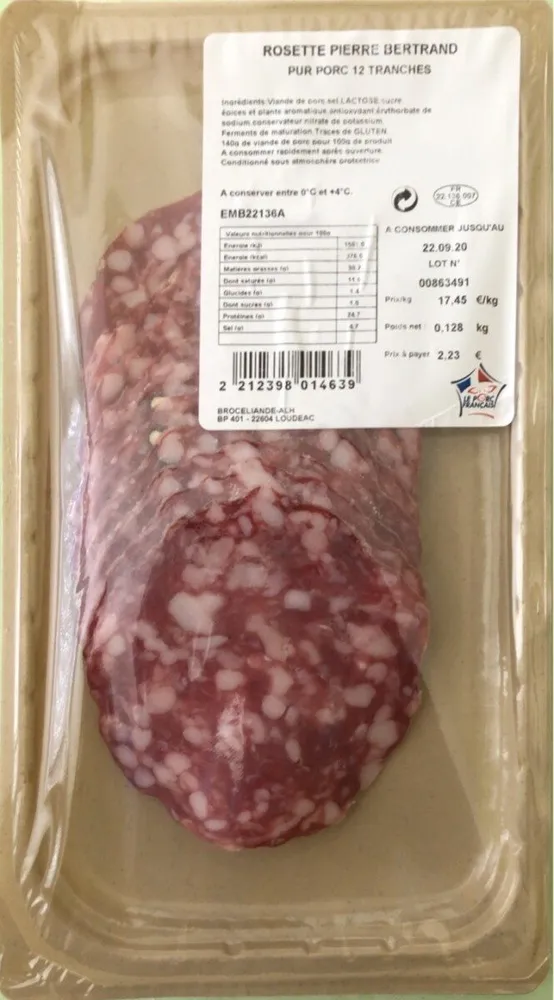 Rosette Pierre Bertrand pur porc 12 tranches 128gr