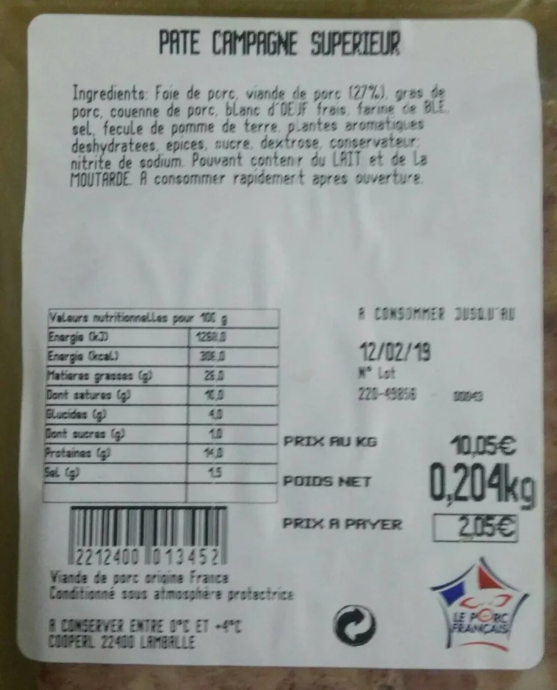 Pâté campagne supérieur