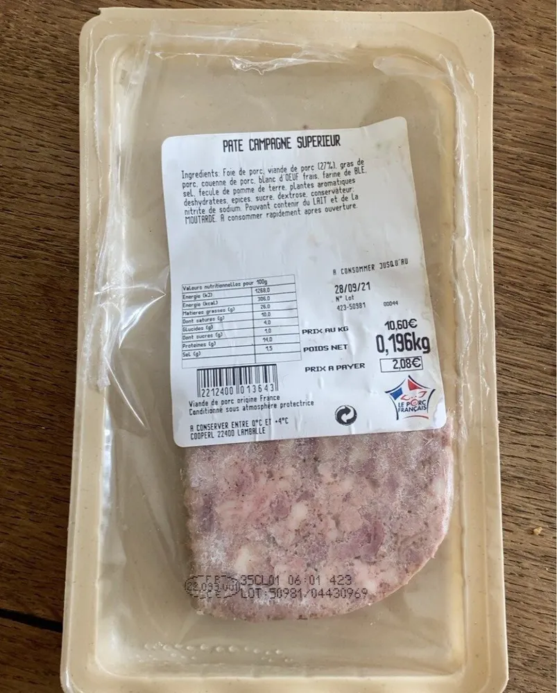 Pate Campagne supérieur
