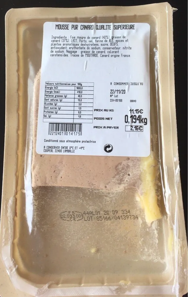 mousse pur canard qualité superieure