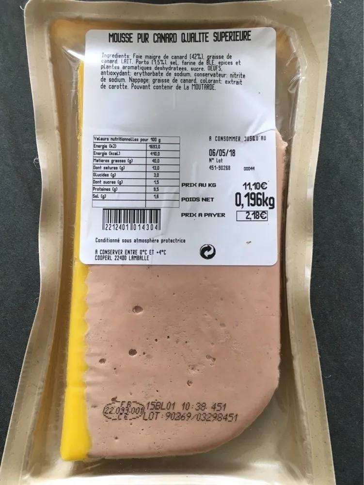 Mousse pur canard qualite superieure