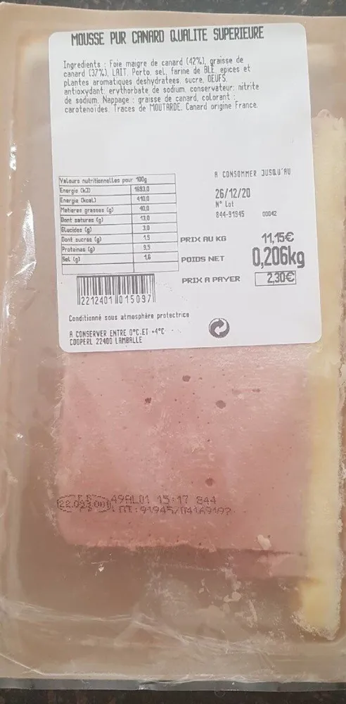 Mousse pur canard qualité supérieure