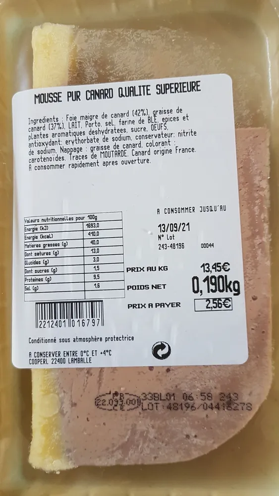 mousse de canard qualité supérieure
