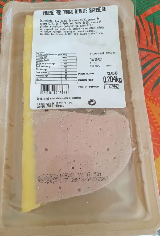 Mousse pur canard qualité supérieure