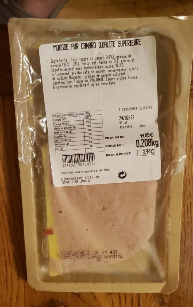 Mousse pur canard qualité supérieure