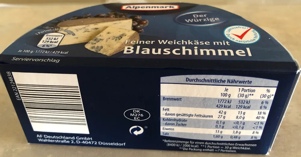 Feiner Dänischer Weichkäse, Mit Blau Und Weißschi...
