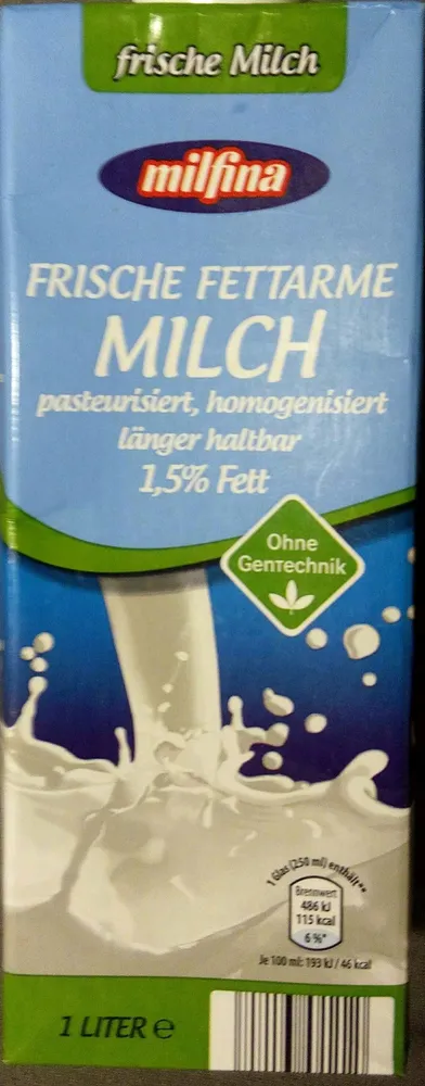 Frische fettarme Milch 1,5%