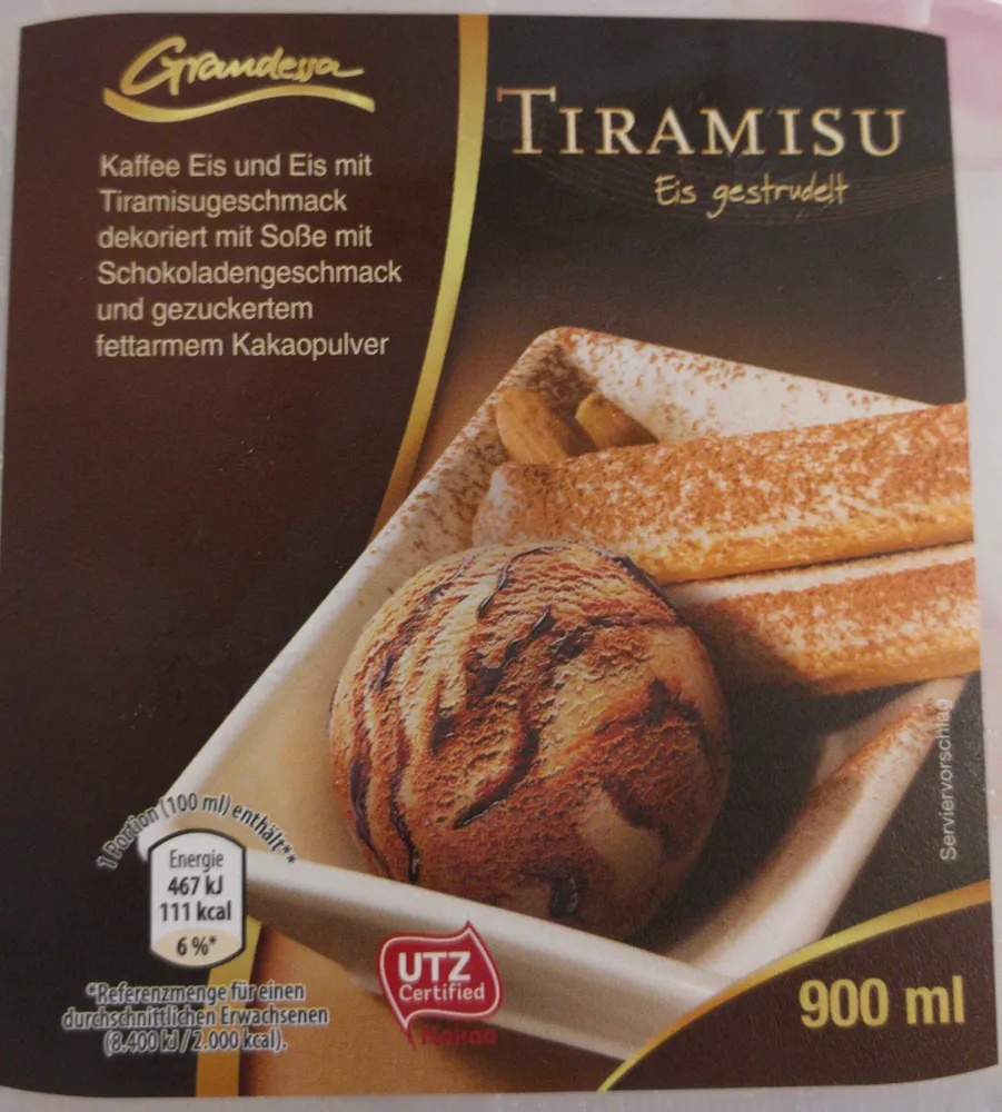 Tiramisu Eis gestrudelt
