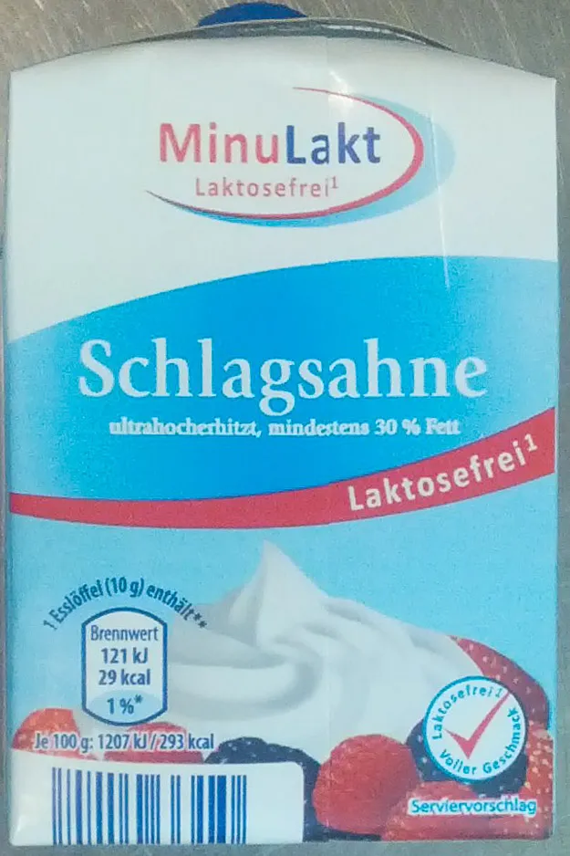Schlagsahne Laktosefrei