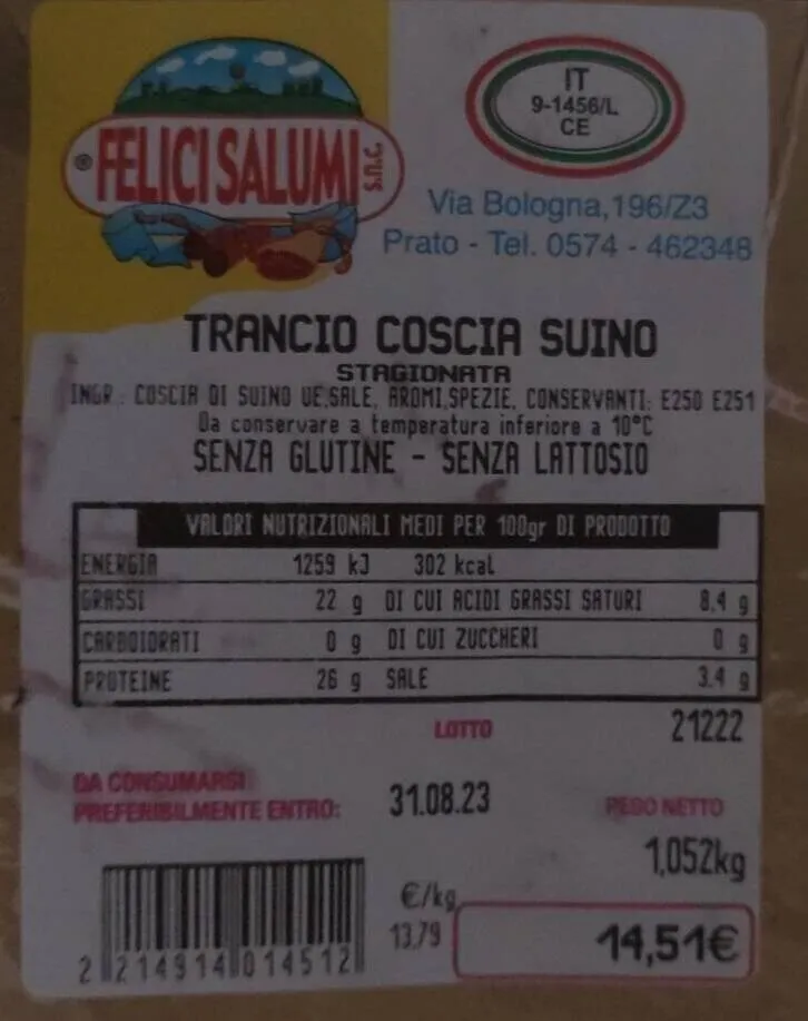 Trancio coscia suino