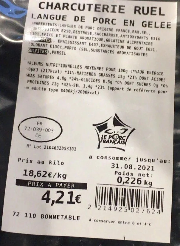 Langue de porc en gelée