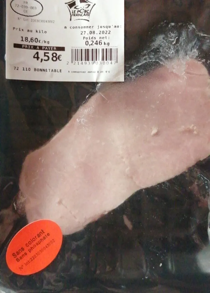 Côtes de porc cuite