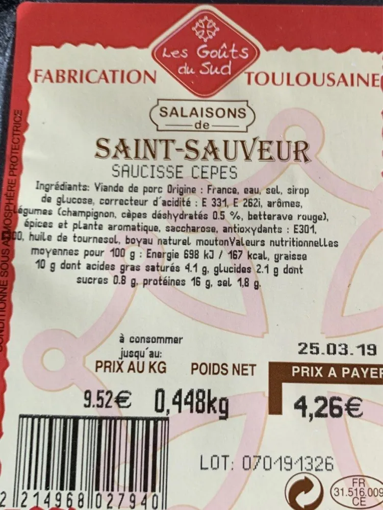 Saucisse cepes