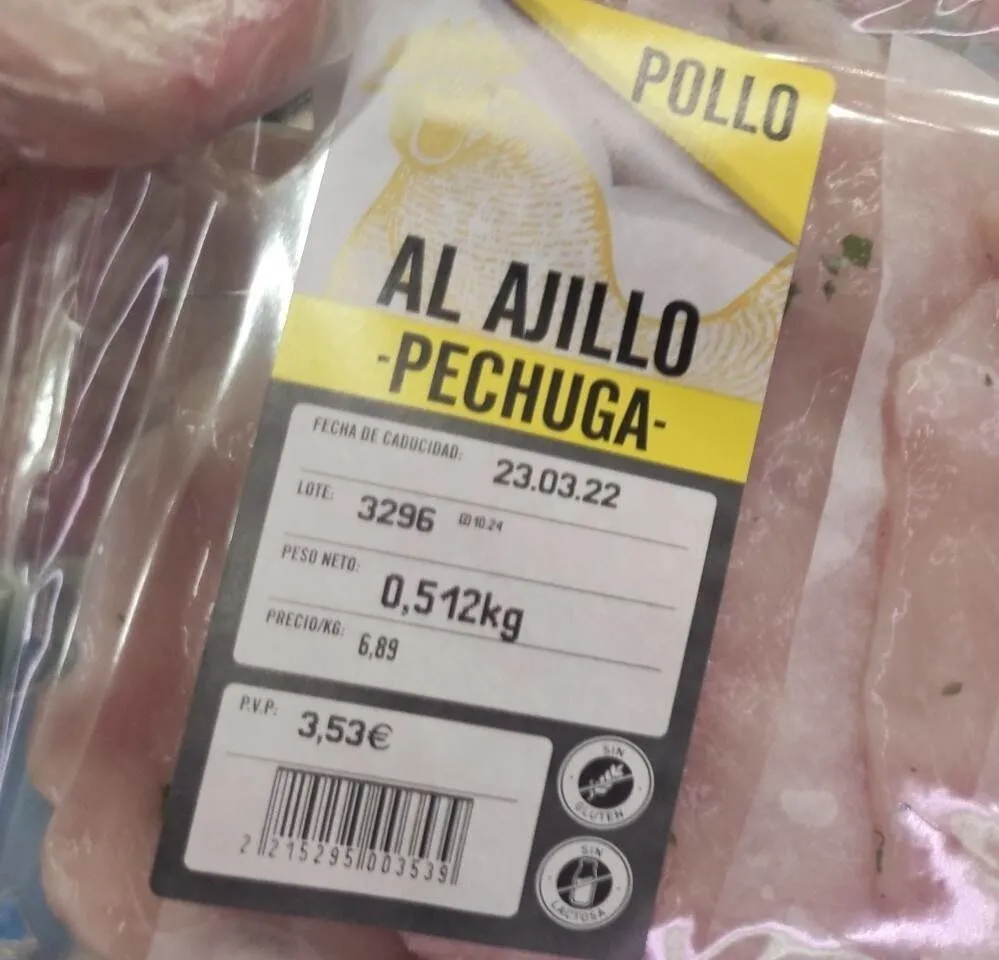 Pechuga Pollo al ajillo