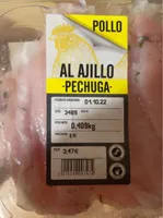 Pechuga de pollo adobada al ajillo