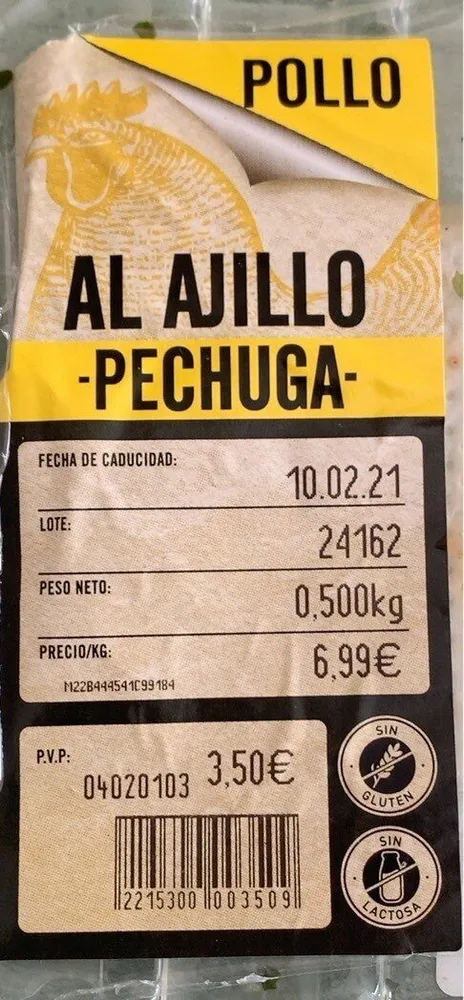 Pechuga pollo al ajillo