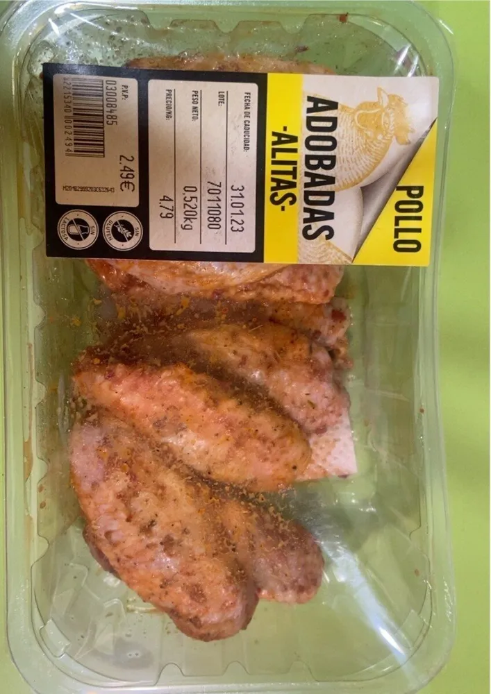 Alitas de pollo adobadas