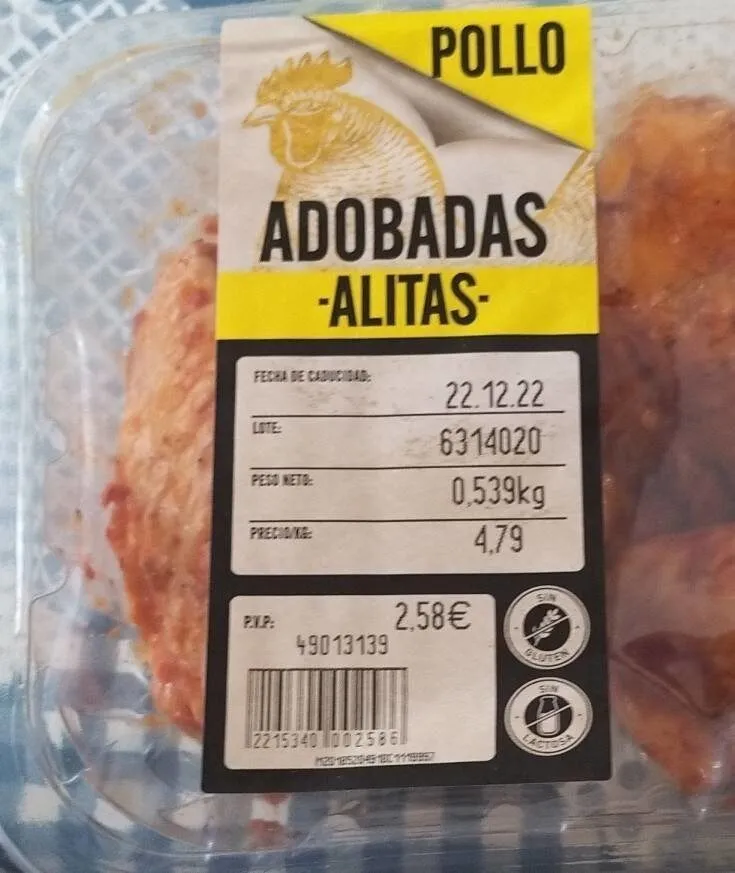 Alitas adobadas