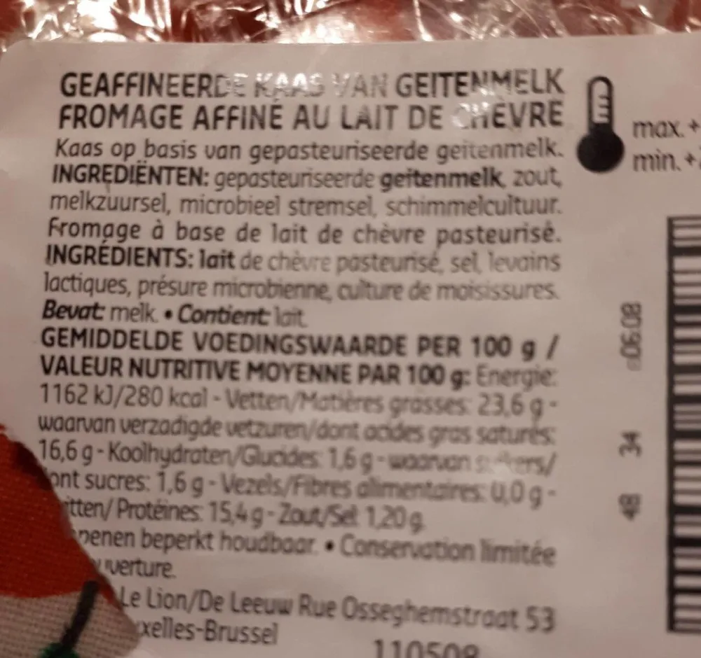 Geaffineerde kaas van geitenmelk