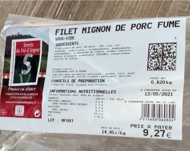Filet mignon porc fume