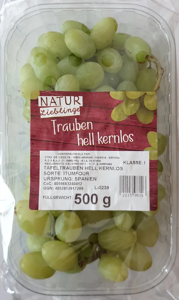 Trauben hell kernlos, Sorte: Itumfour