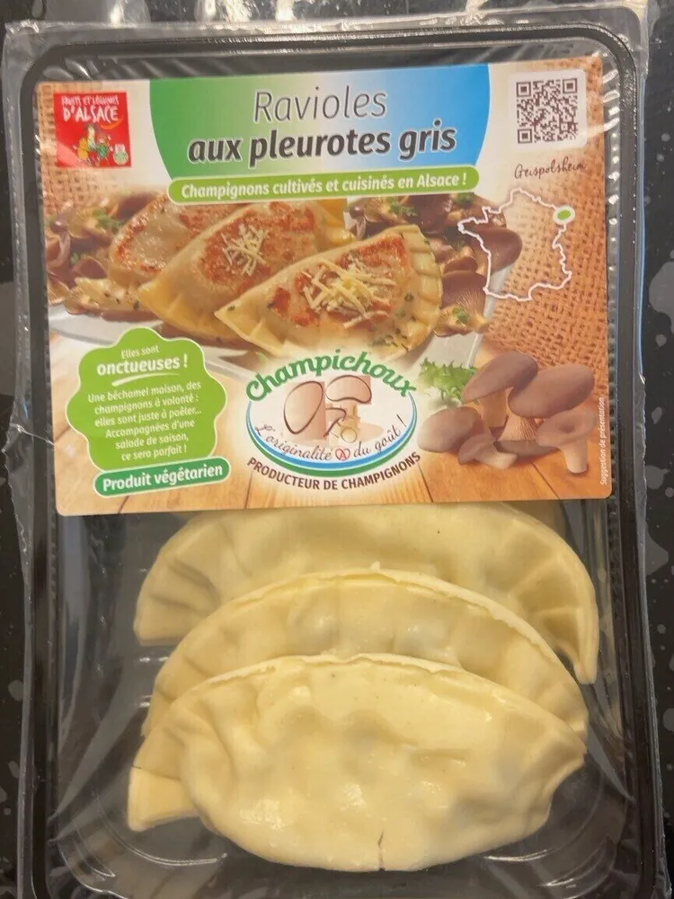Ravioles aux pleurotes gris