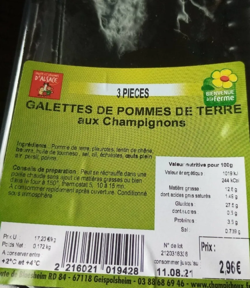 Champichoux galettes pdt