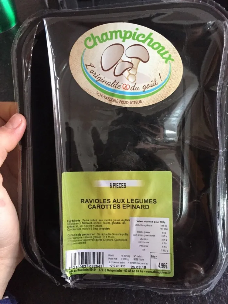 Ravioles aux légumes carottes epinard