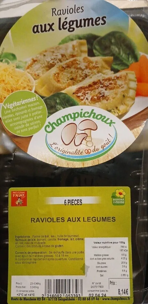Ravioles aux légumes