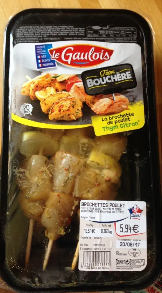 La brochette de poulet thym citron
