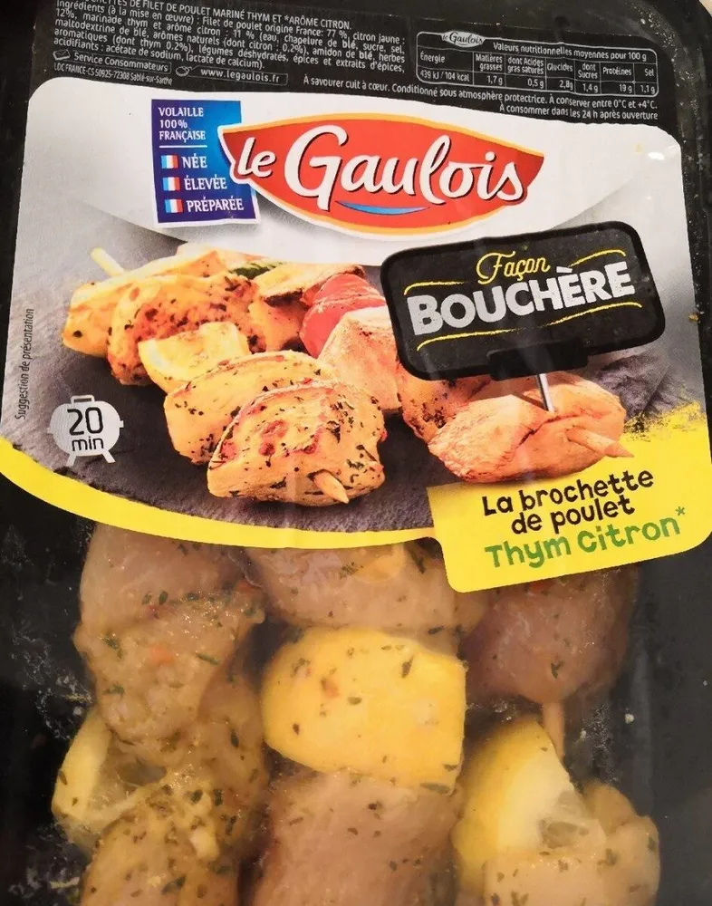 Brochette de poulet marinées thym citron