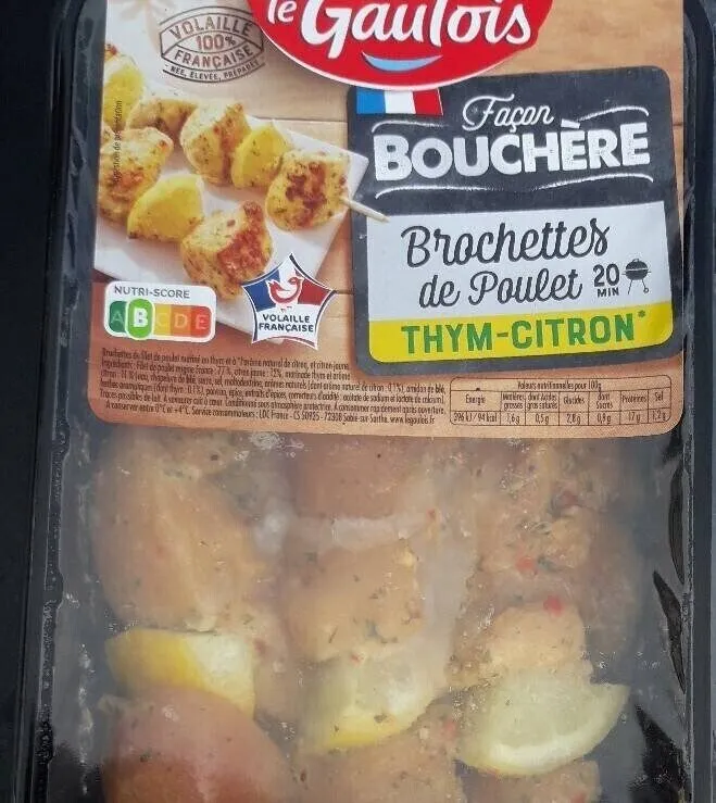 Brochettes de poulet thym citron