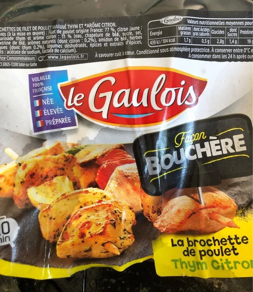 Brochette poulet citron