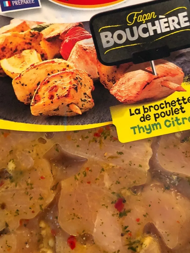 Brochette poulet thym citron