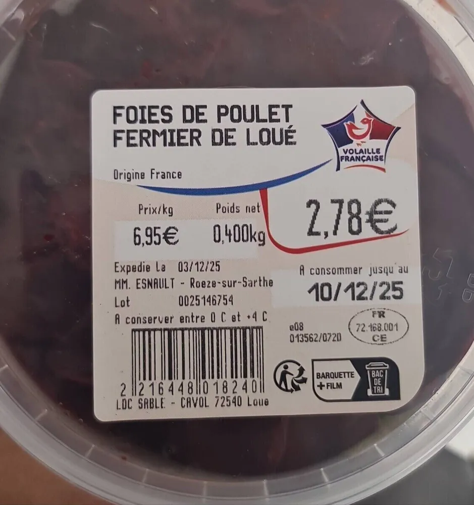 Foies de poulet