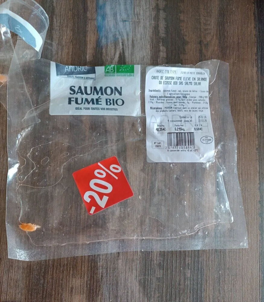 Chute de saumon fumé bio