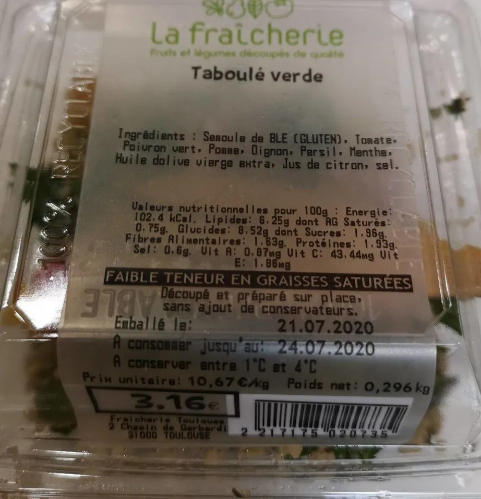 Taboulé Verde