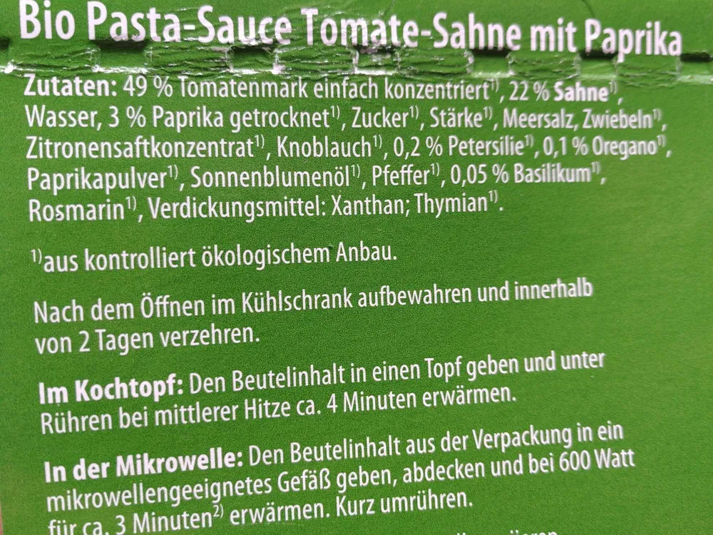 Tomate-Sahne-Sauce