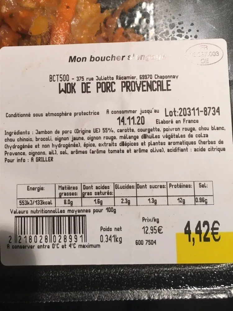 Wok de porc provencale
