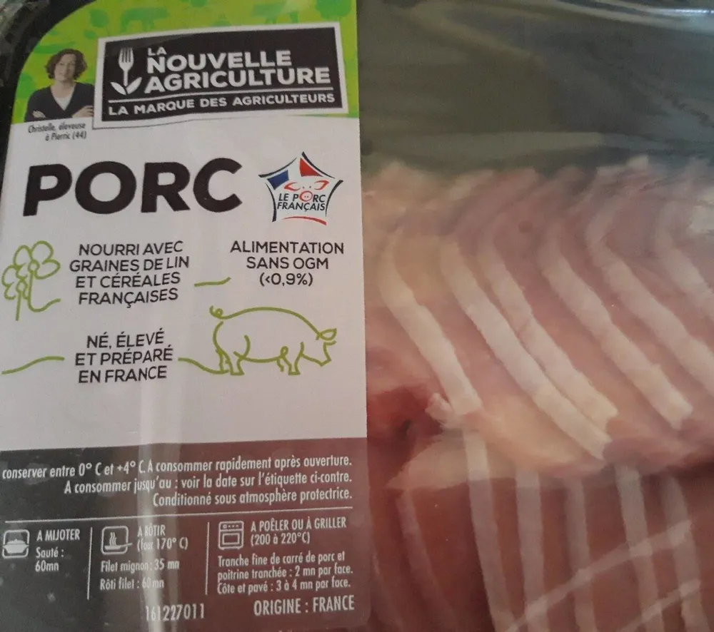 Tranches fines de carré de porc