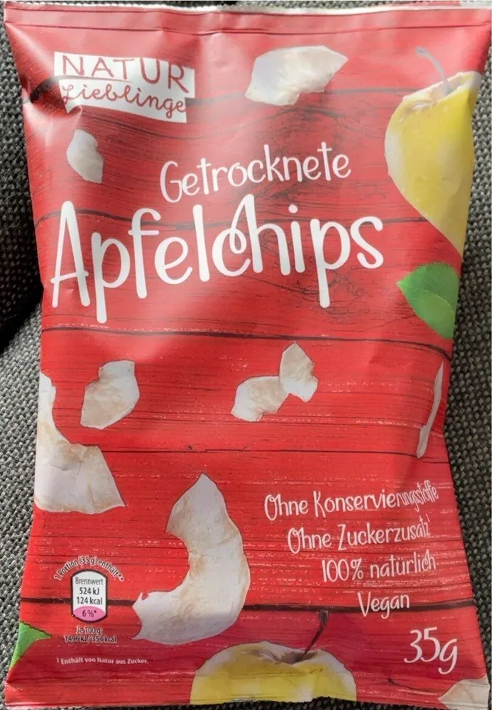 Getrocknete Apfelchips