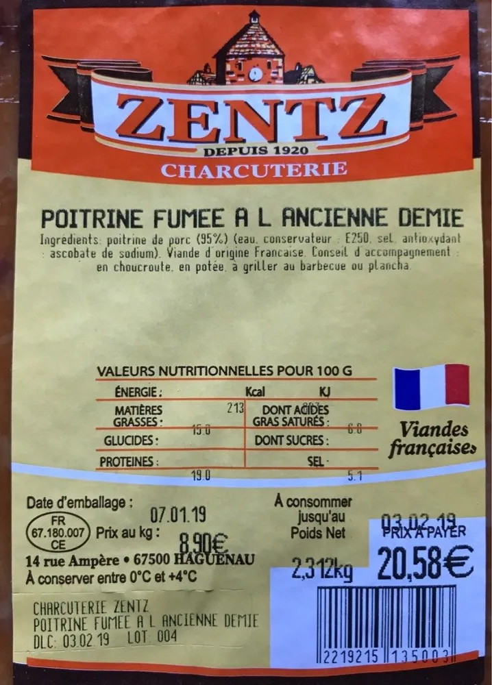 Poitrine fumee a l'ancienne