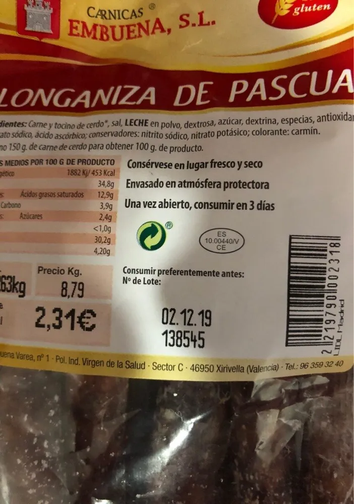 Longaniza de Pascua