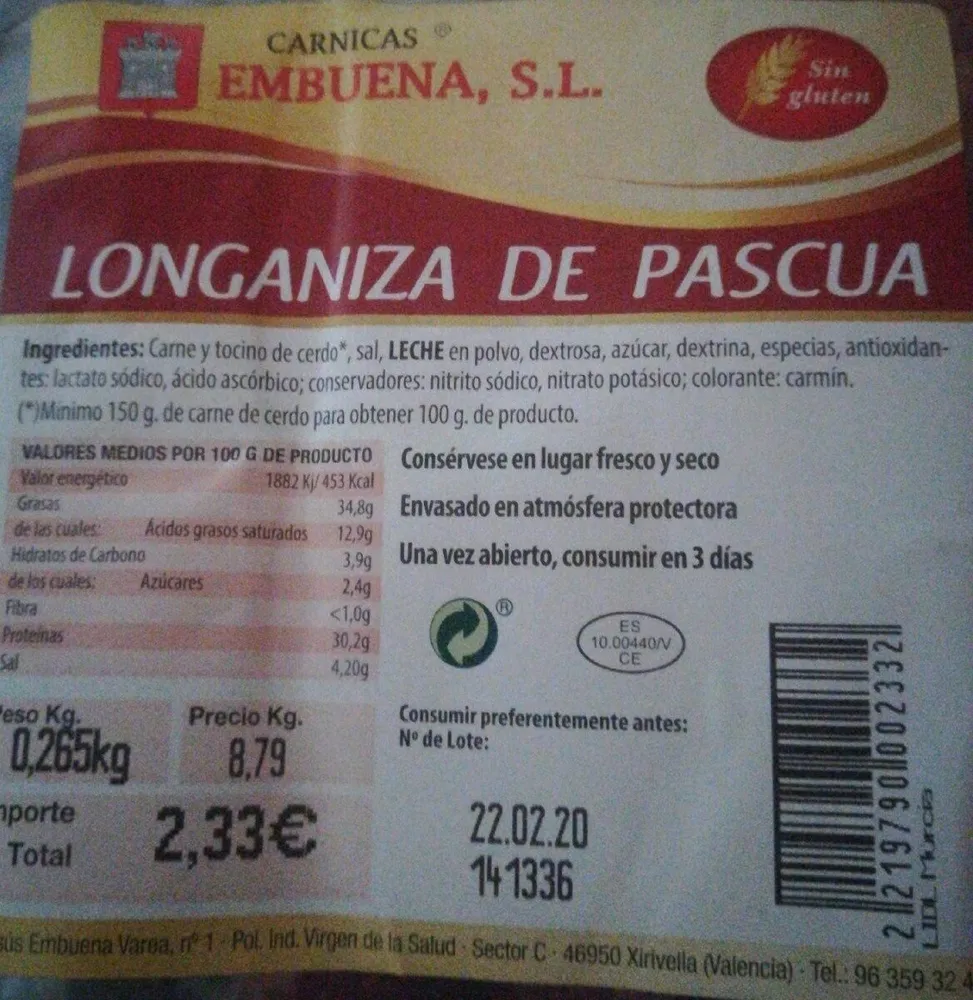 Longaniza de pascua