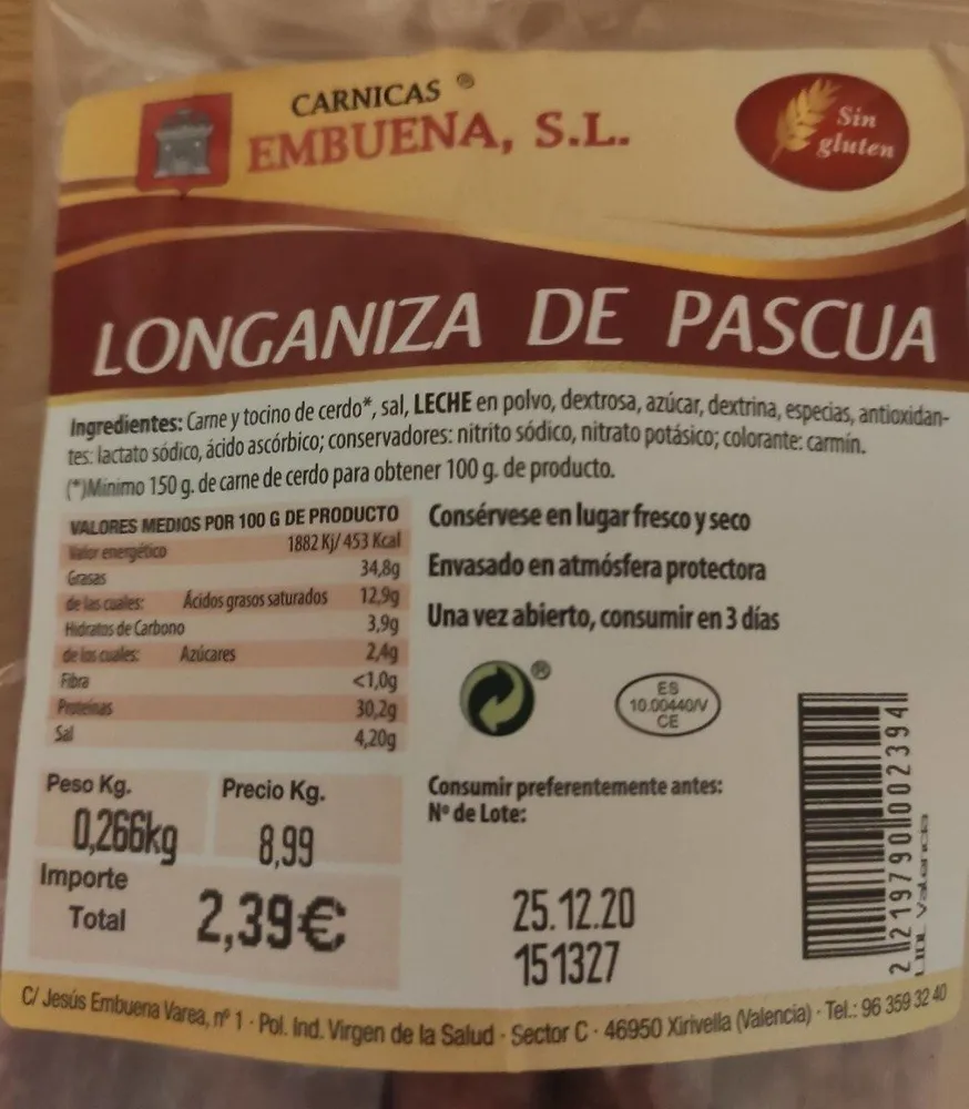 Longaniza de pascua