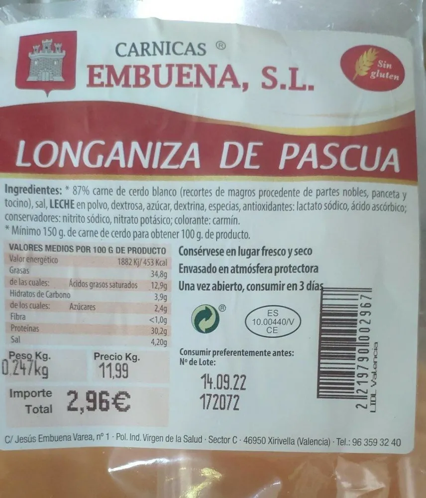 Longaniza de pascua