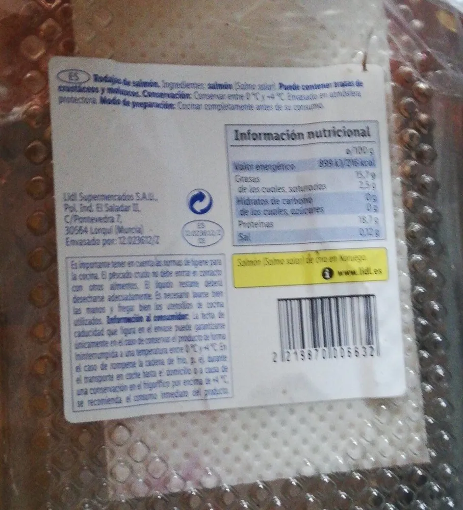 Salmon en rodajas lidl